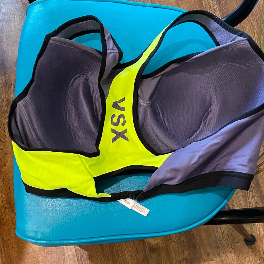 Victoria Secret X Bright Yellow and Gray Sports Bra - Picture 2 of 4